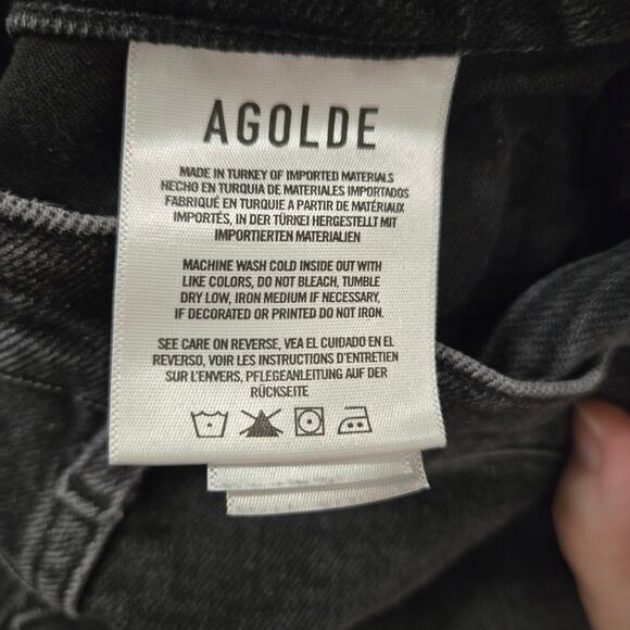 Agolde Toni Mid Rise Skinny Jeans Faded Washed Black Size 27 - Picture 5 of 8